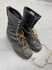 Vintage Red Wing USA 699 Soft Toe Black Leather Mens Logger Boots Size 7 D picture