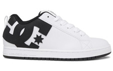 DC Mens Court Graffik Shoes White Black Leather Skateboarding Chunky Sneakers picture