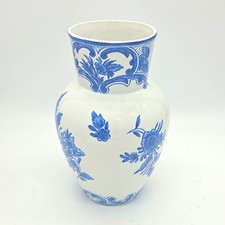 Vintage 1996 Tiffany & Co Delft Blue and White Vase Made in Portugal 9.5” picture