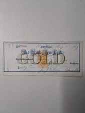 19th-century bank draft from The Bank of New York National Banking Association picture