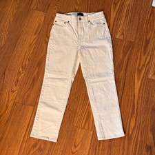 Talbots Modern Ankle Jeans Womens 4P Cream Off White Straight Leg Stretch Denim picture