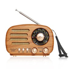 Portable Vintage Retro Bluetooth Speaker Radio - FM/AM/SW, Rechargeable, TF/USB picture