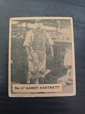 1936 World Wide Gum Gabby Hartnett #57 Good Condition  picture