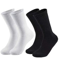 Men's solid color sports cotton boat socks in white/black, picture
