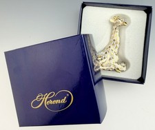 🦋 MINT in BOX HEREND Guild Giraffe 24k Gold Fishnet Figurine picture