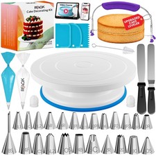 RFAQK 90PCs Cake Decorating Kit with Video Course for Beginner 90 Pcs, Blue picture