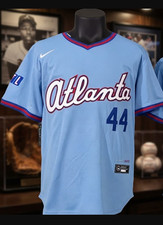 2026 Hank Aaron #44 Atlanta Braves Powder Blue City Connect Jersey NWT- Size 2XL picture
