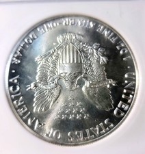 1989 Silver Eagle $1 MS70 Brilliant Uncirculated + Frosty Business Strike picture