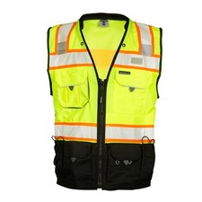 ML Kishigo S5002-2X 2X Lime Premium Black Series Surveyors Safety Vest picture