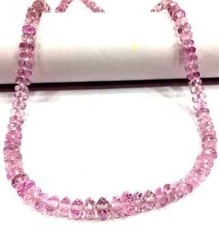 AAAA+QUALITY Rare Light Pink Sapphire Faceted Beads Rondelle Rose Gemstone Beads picture