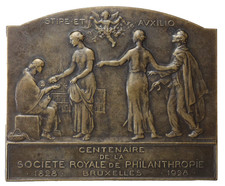1928 Belgium The Royal Society Of Philanthropy Of Brussels Bronze Medal picture