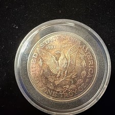 TONER Beatifully Toned Vintage 1 oz .999 Silver Morgan Round,  picture