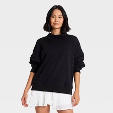 Women's Mockneck Active Pullover - JoyLab Black M picture