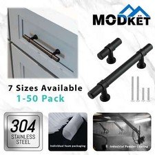 Black Modern Cabinet Handles T Bar Pulls Kitchen Drawer Hardware Stainless Steel picture