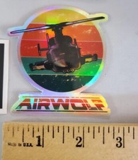 RARE AIRWOLF 1980s HOLOGRAPHIC STICKERS *WORLDWIDE 🌐 SHIPPING*  picture