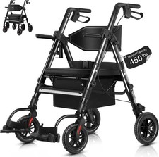 Heavy Duty Walker for Seniors Rollator Wheelchair  450 lb Capacity 10