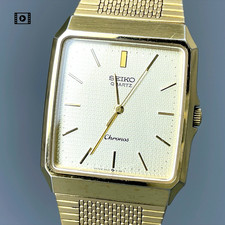 Vtg 1986 SEIKO Chronos 9021-5220 Gold 29mm Quartz Men's Watch [Exc+5] -US Stock picture