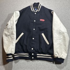 VTG Holloway College Jacket Peterbilt Trucks Button Up Varsity Jacket - Mens XL picture