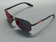 PRADA LINEA ROSSA PS A53S DG008F Rubber Black Red Mirror Men's 62 mm Sunglasses picture