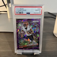2025 Panini Donruss Ja'Marr Chase 208 Purple Ice Prism #/225 PSA 10 picture
