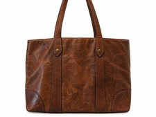 Frye Melissa Dark Brown Distressed Leather Tote Bag - NWT picture