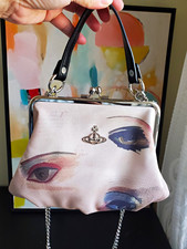 used Vivienne Westwood Pink Graphic Print Kiss Lock Crossbody  picture