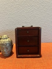 Chinese Antique Rosewood Three-Drawer Storage Box With Metal Handle picture