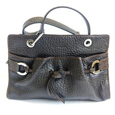 LANCEL Paris Pebbled Leather Handbag Tote 🤎 Chocolate Brown $795 picture