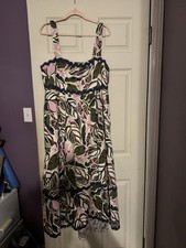 Torrid Belle Isle Plus Maxi Babydoll Poplin Square Neck Floral Smocked Size 1 picture
