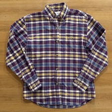 Shyanne Collection Womens Small Purple Yellow Plaid Button Down Western Shirt picture