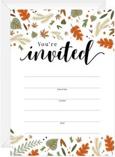 Autumn Leaves Invitations / 25 Fill In Fall Friendsgiving Potluck picture