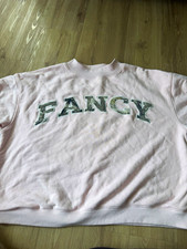 FANCY Pink Women's Crew Neck Pullover Sweatshirt Long Sleeve Graphic Logo picture