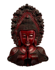 Namaste Buddha Wall Hanging Resin Statue for decorative wall-XL Maroon Buddha picture