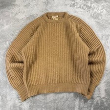 Vintage Alan Paine Shetland Wool Sweater Mens 40 Beige Crewneck Made England picture