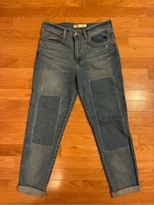 Signature by Levi Strauss Blue Patchwork Boyfriend Jeans with Rolled Hems picture