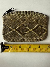 L👀K - Authentic Vintage Western Rattlesnake Skin Leather Pouch 🐍 picture