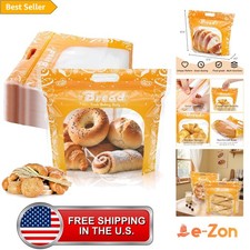 Plastic Bread Bags Zipper Large Clear Reusable Food Storage Pack of 100 picture