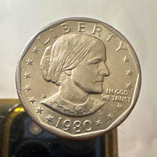 Susan B. Anthony $1 Coin 1980-P Philadelphia Business Strike KM#207 picture
