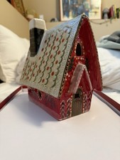 Anthropologie Nathalie Lete Christmas Village Red Ceramic House picture