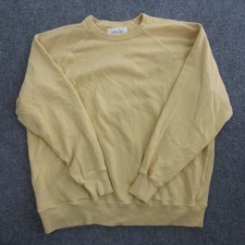 The Great Sweatshirt Womens 1 Yellow Terry Crewneck Pullover Raglan Made USA picture