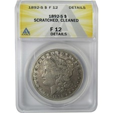 1892 S Morgan Silver Dollar F 12 Details ANACS $1 CoinSKU:CP862 picture