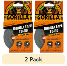 (2 pack) Gorilla Black Duct Tape to-Go, 1 in x 30 ft Single Roll picture