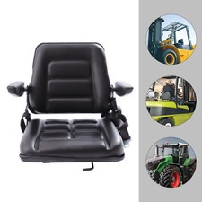 Universal Tractor Seat w/Slide Tracks Black for Kubota Bobcat John Deere Ford picture
