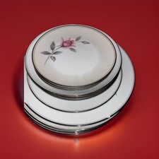 75 PCS PARTIAL SET OF NORITAKE Silver SET CHINA-  ROSEMARIE 6044 picture