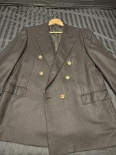 Brioni Roman Style 100% Cashmere Navy Double Breasted  Blazer Size 44R EU 54  picture
