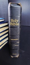 A.J. Holman 1942 BIBLE Leather Simplified Pronouncing KJV Verse Reference Jewel picture