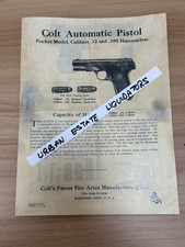 Original Colt Model 1903 & 1908 Pocket Hammerless Factory Owners Manual 32 & 380 picture