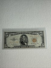 1953 $5 Dollar Bill Yellow SEAL Note 🔥 picture