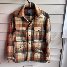 Vintage Pendleton Mackinaw Cruiser Jacket Mens M Wool USA Plaid Brown Hunting picture