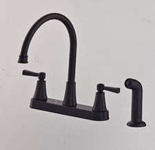 Glacier Bay Melina Matte Black 2 Handle Kitchen Faucet w/ Side Sprayer picture
